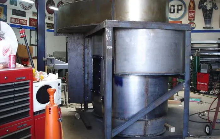 Custom Fabricated Steel Blower System and Trash Container